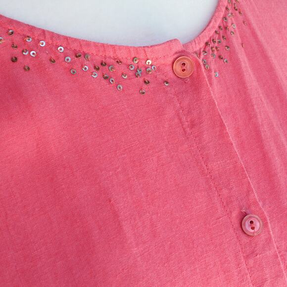 Eileen Fisher Irish Linen Button Up Tunic Top M - Picture 2 of 11